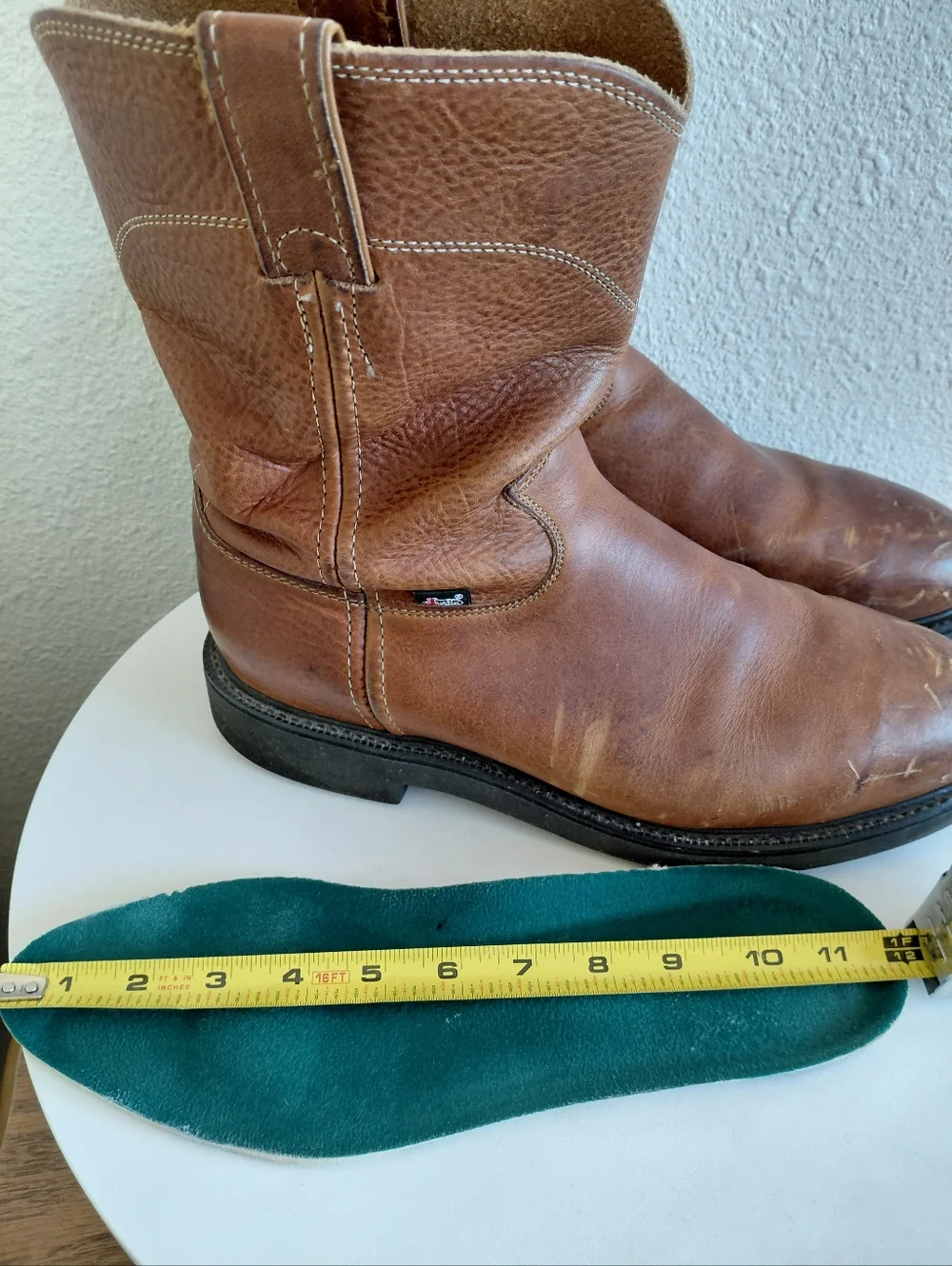 Justin Conductor Boots  Electrical 10” Shaft Work 4766 Leather Copper USA